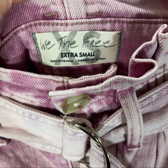 NWT Free People See you sometime paper bag waist cut off pink shorts size XS - Picture 6 of 9